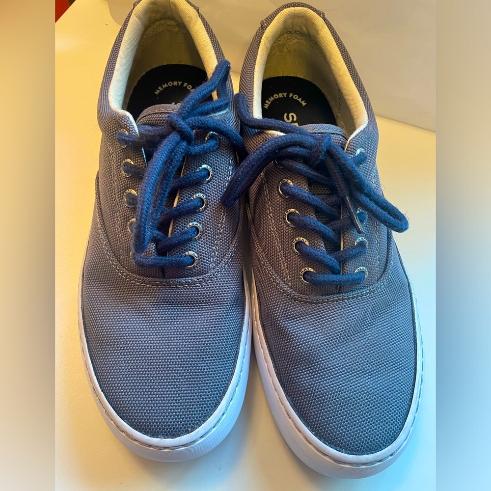 Mens Sperry loafers casual boat shoe top sider navy blue and white size 7.5